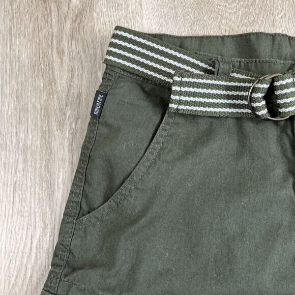 Ring Of Fire Shorts - Dark Green - Boys Size 14 with belt - Picture 2 of 9